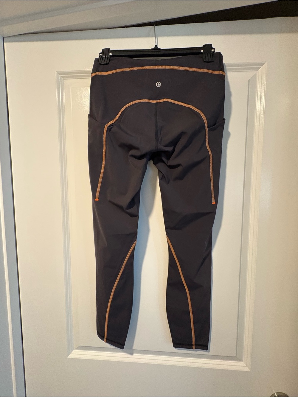 lululemon athletica Black Capri Leggings with Tan Contrast Stitching - Picture 3 of 6
